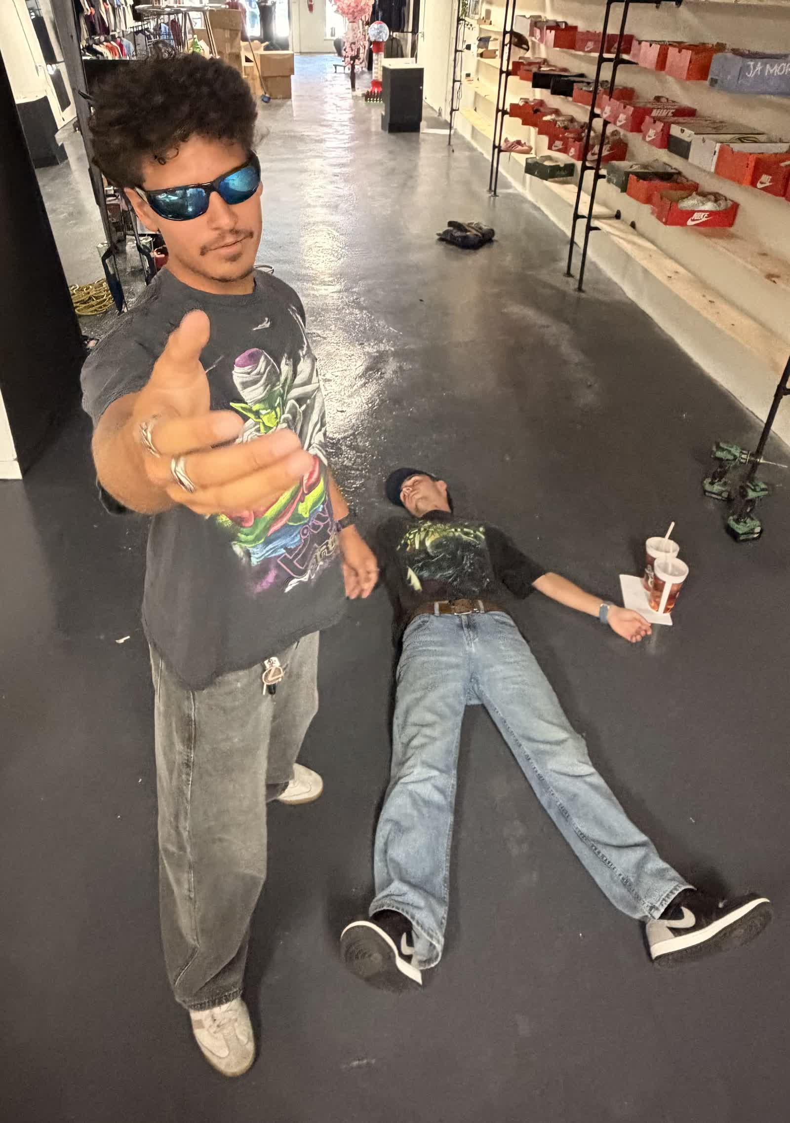 Nine99 founders Hector and Harlan hanging out in the store